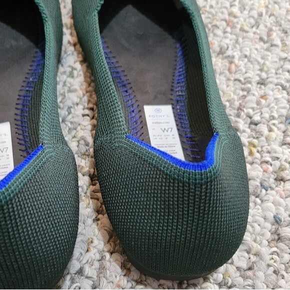 Rothy's Retired Rare Emerald Forest Green Flats Size 7 *missing insole - Picture 5 of 6